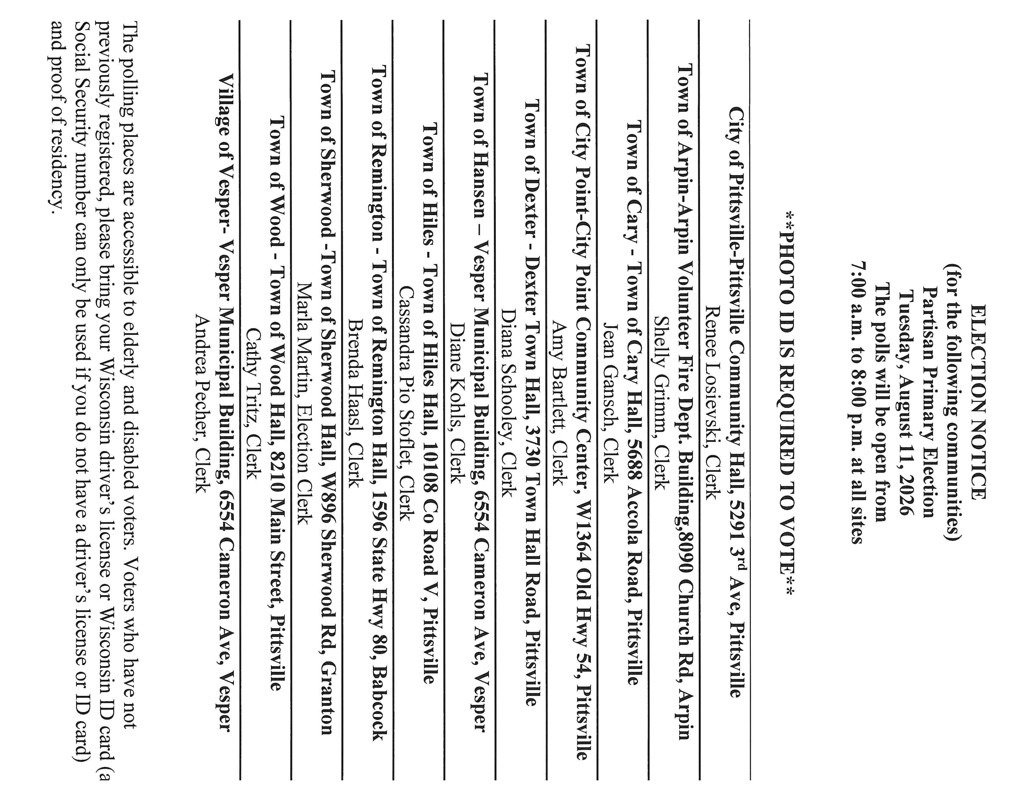 8/11/2026 Partisan Primary Election Notice